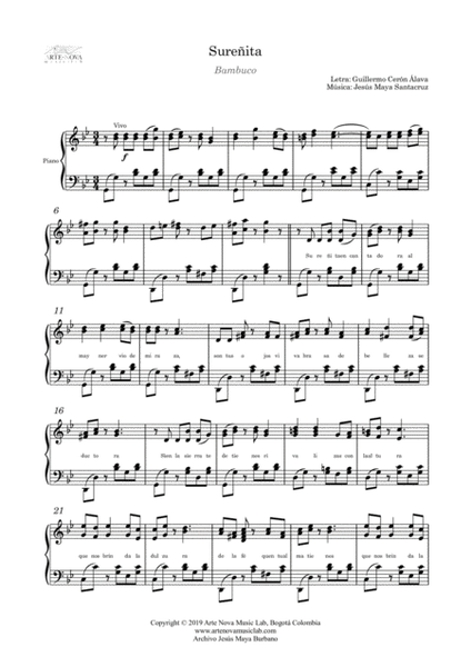 Sureñita - Bambuco for Piano (Folk Latin Music)