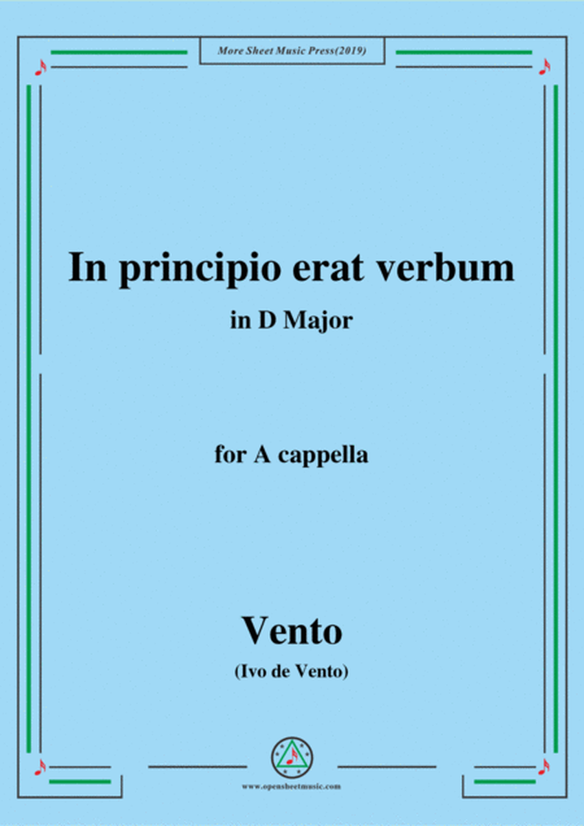 Vento-In principio erat verbum,in D Major,for A cappella image number null