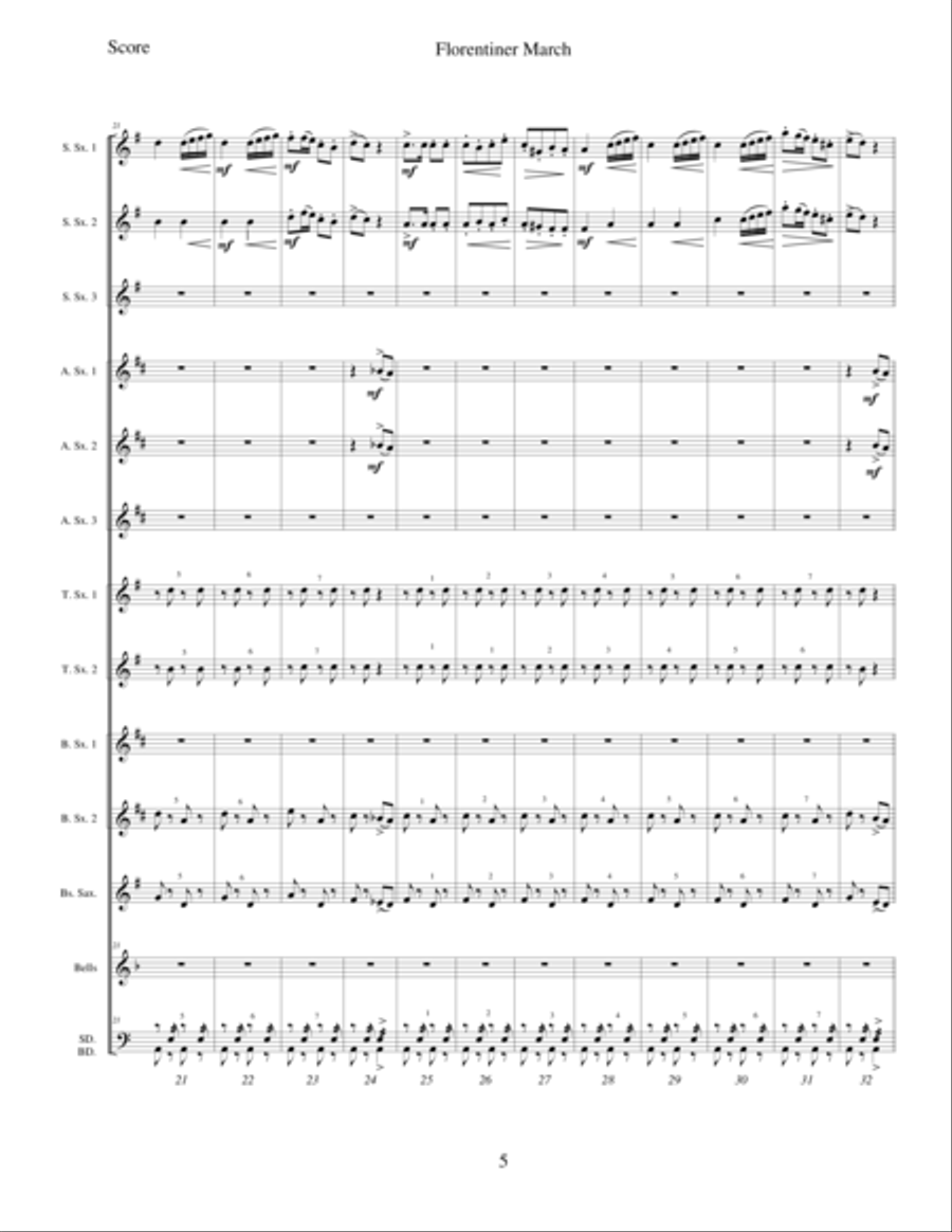 Florentiner March Saxophone scores gallery preview page 4