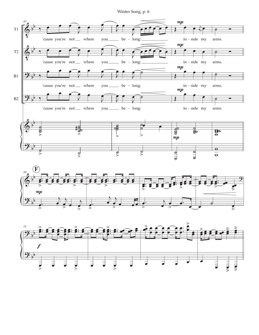 Winter Song TTBB scores gallery preview page 6