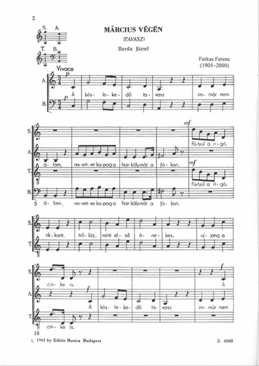 Tavasz...Nyár...ösz...Tél... A Cappella scores gallery preview page 2