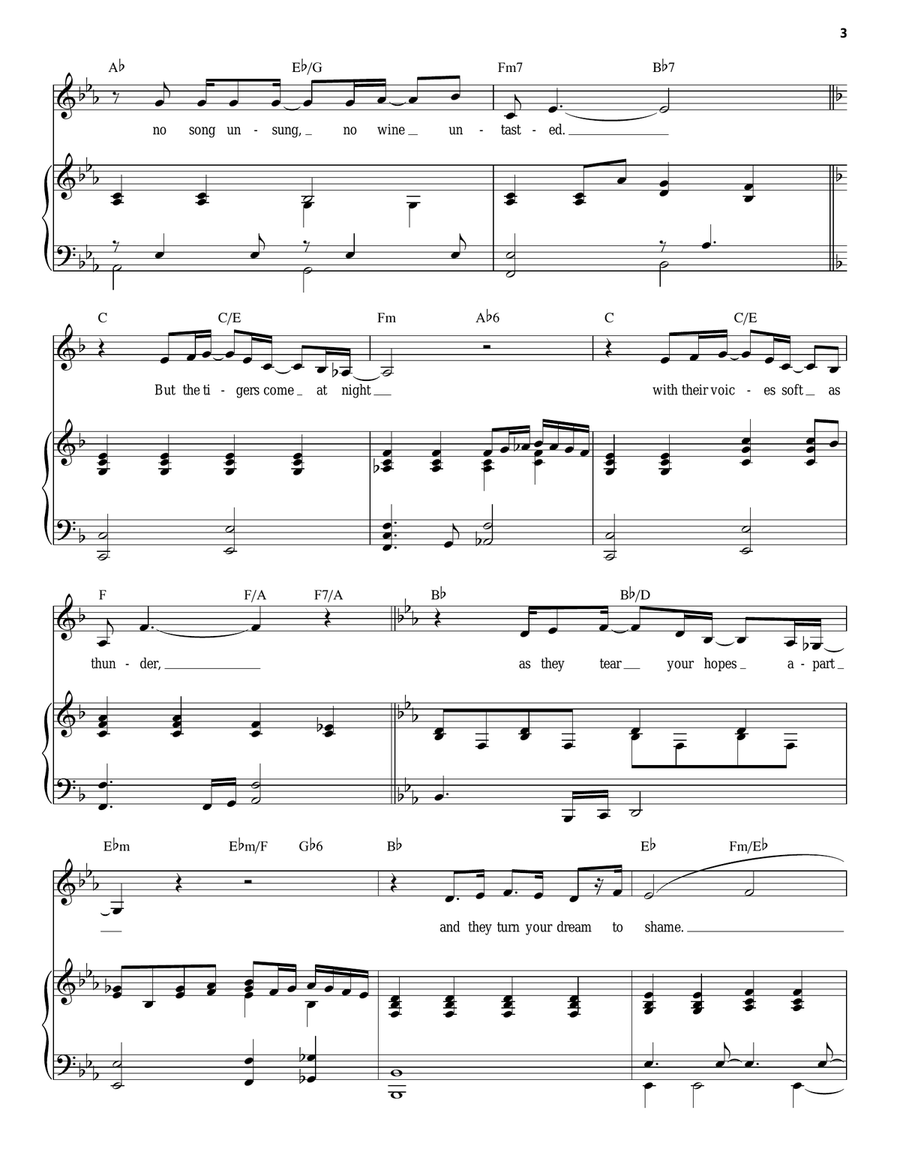 I Dreamed A Dream Piano, Vocal scores gallery preview page 3