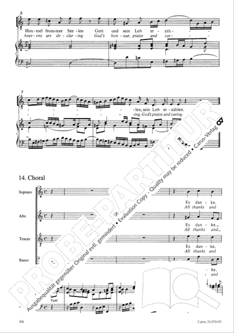 The heavens are telling the Father's glory (Die Himmel erzahlen die Ehre Gottes) 4-Part scores gallery preview page 67
