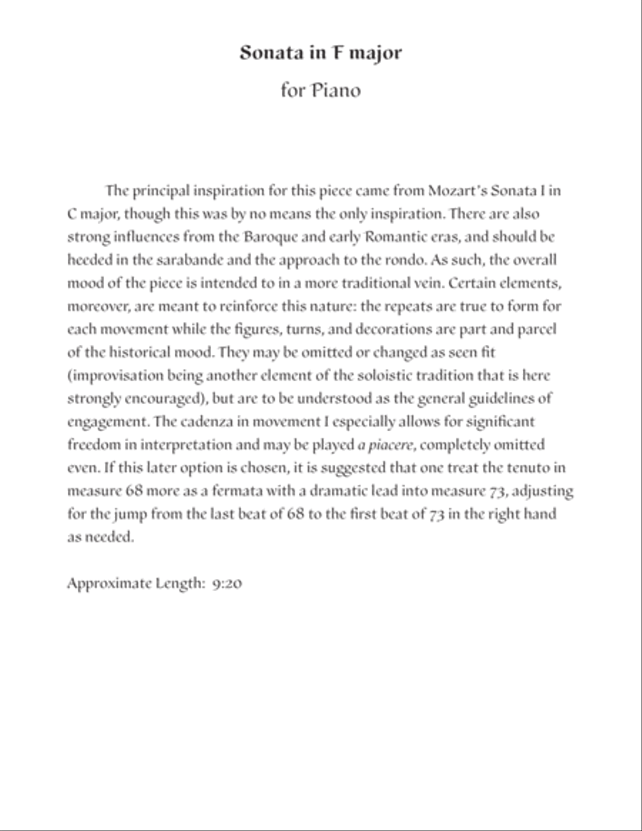 Sonata - in F Major Piano Solo scores gallery preview page 2