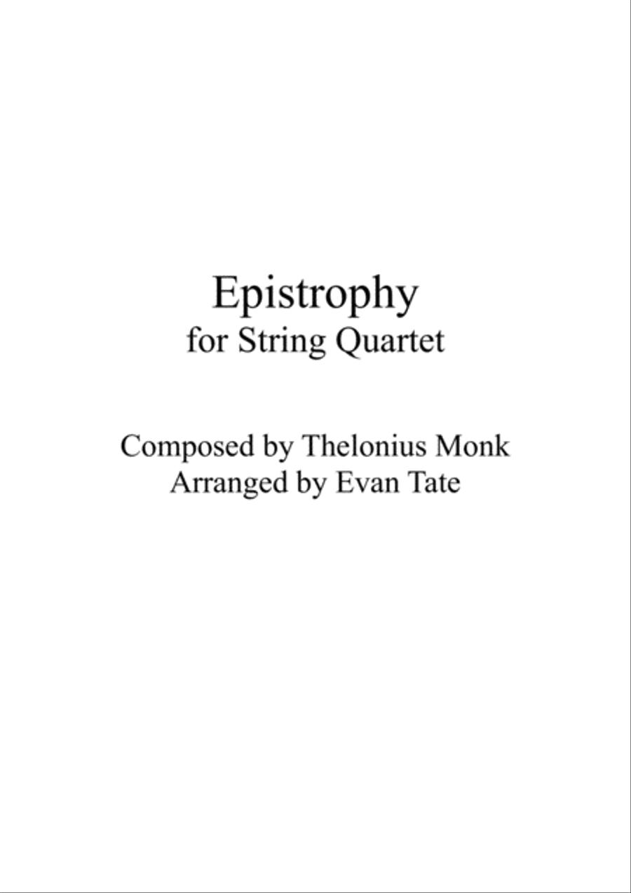Epistrophy String Quartet scores gallery preview page 1