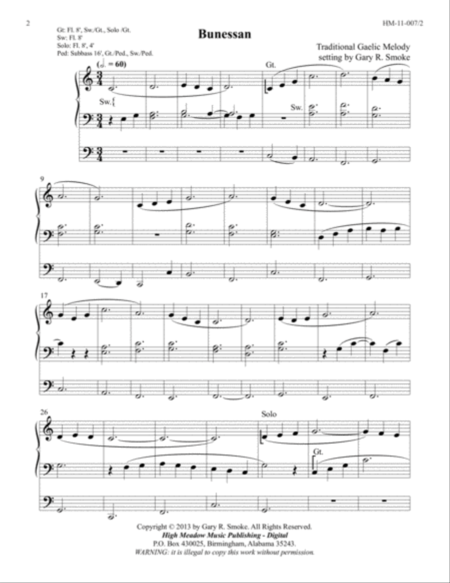 Bunessan Organ Solo scores gallery preview page 2
