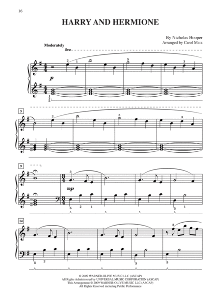 Selections from Harry Potter and the Half-Blood Prince Easy Piano scores gallery preview page 2