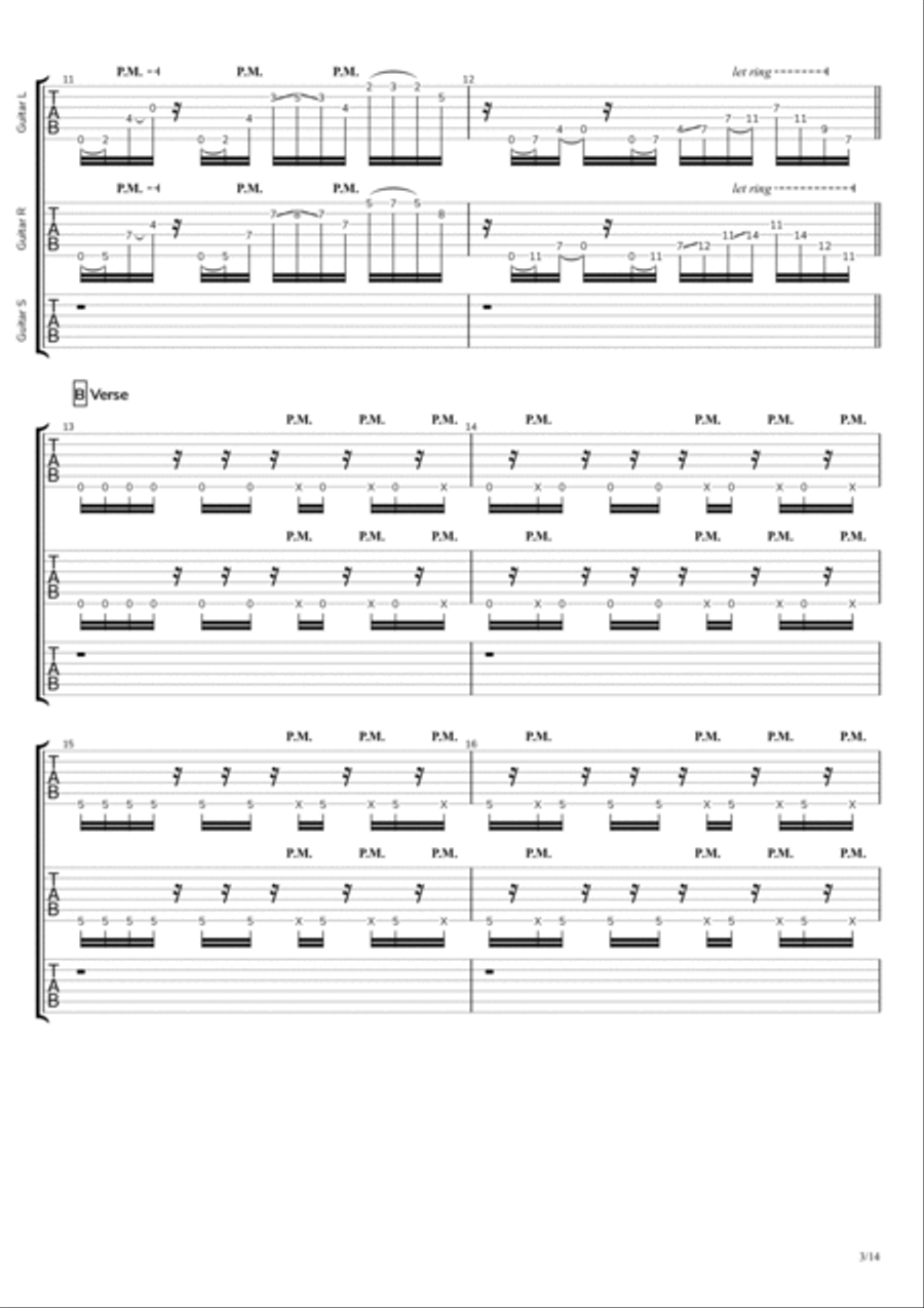 Dare You To Move Guitar Tablature scores gallery preview page 4
