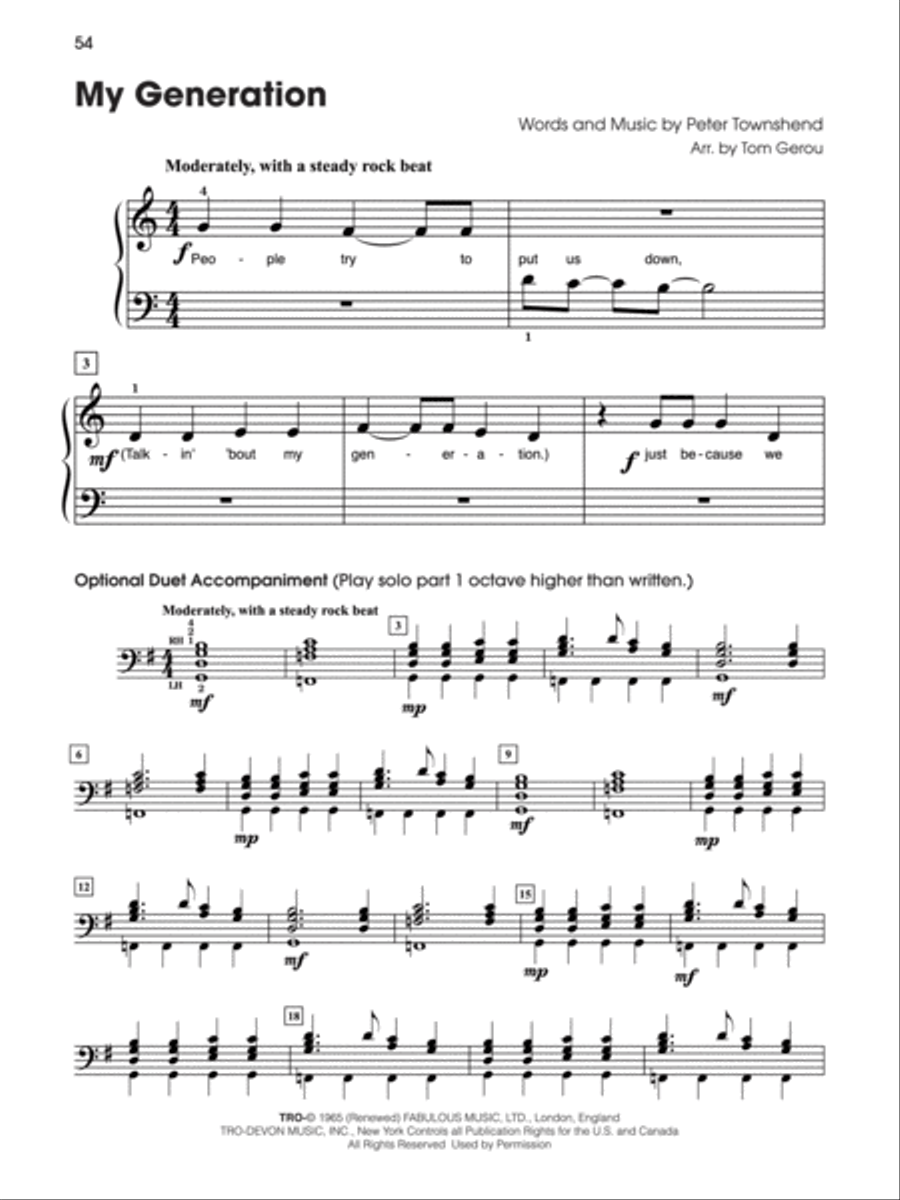 Generations -- Baby Boomers (1964--1974), Book 2 Piano Solo scores gallery preview page 2