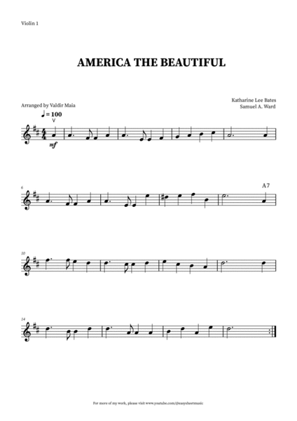 America The Beautiful - String Quintet (+CHORDS) image number null