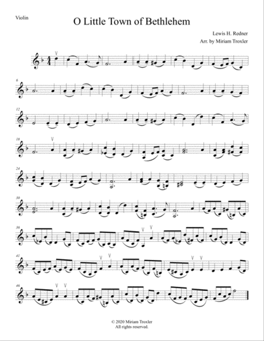 Traditional Christmas Carols for Solo Violin