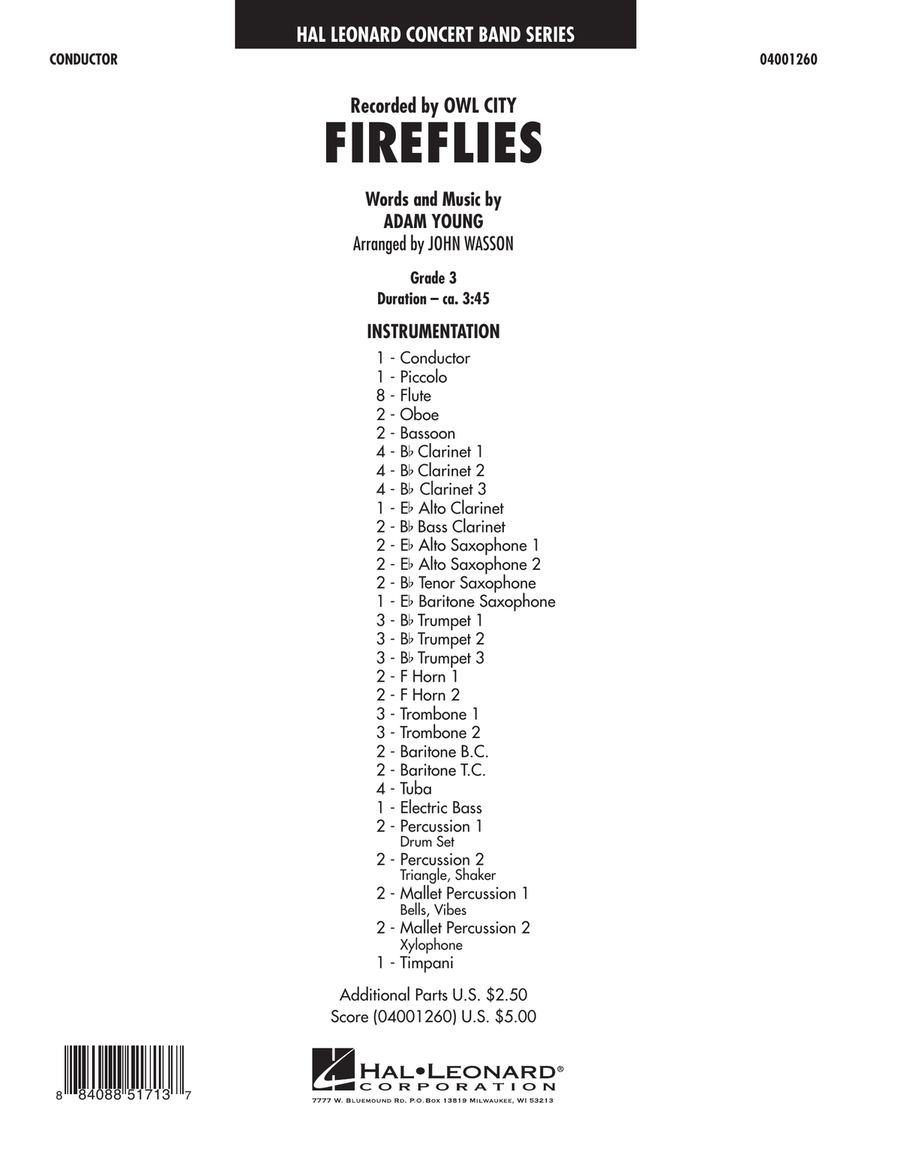 Fireflies - Full Score Fireflies - Full Score Concert Band scores gallery preview page 1