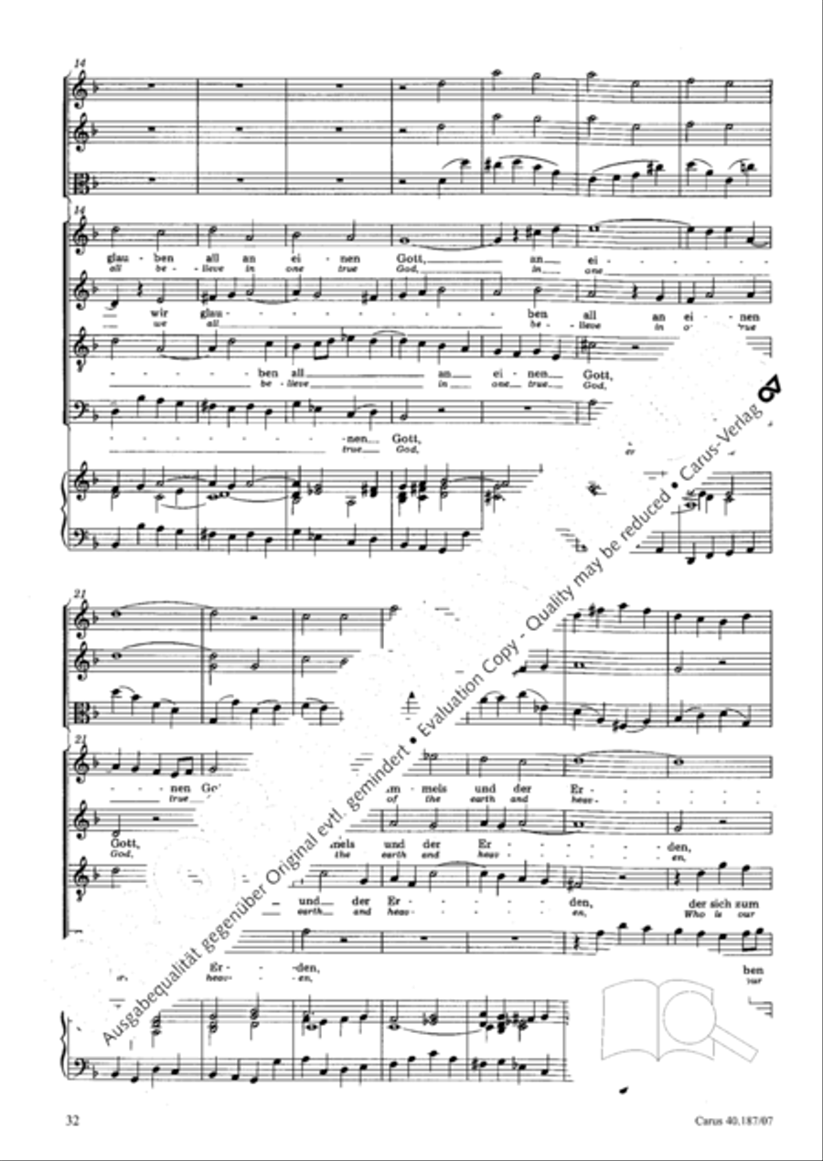 Verleih uns Frieden + Wir glauben all an einen Gott Orchestra scores gallery preview page 33