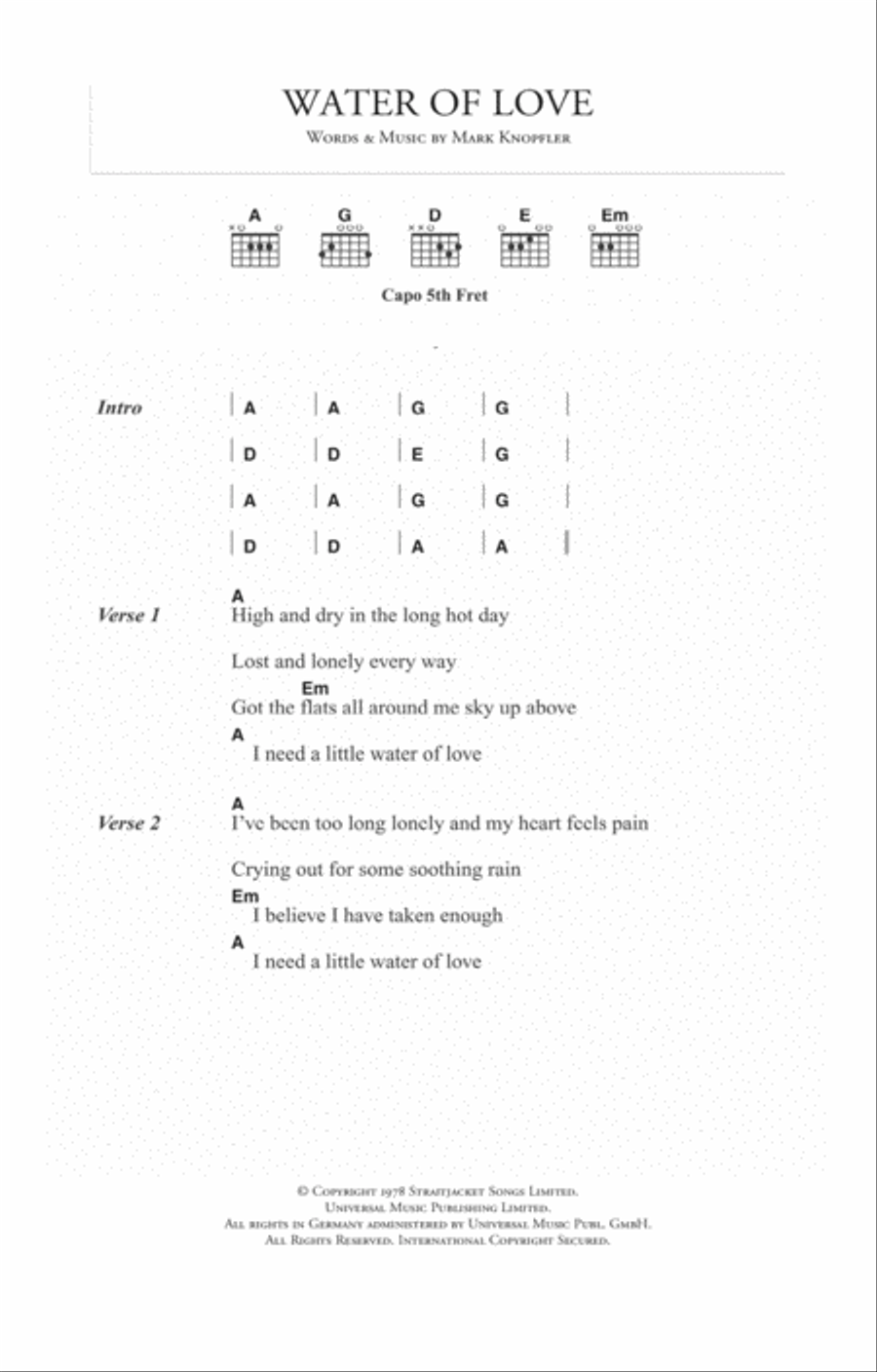 Water Of Love Water Of Love Acoustic Guitar scores gallery preview page 1