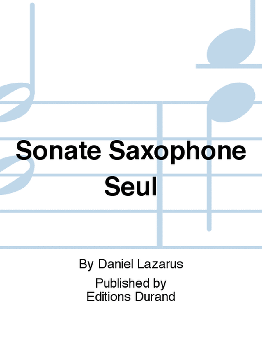 Sonate Saxophone Seul