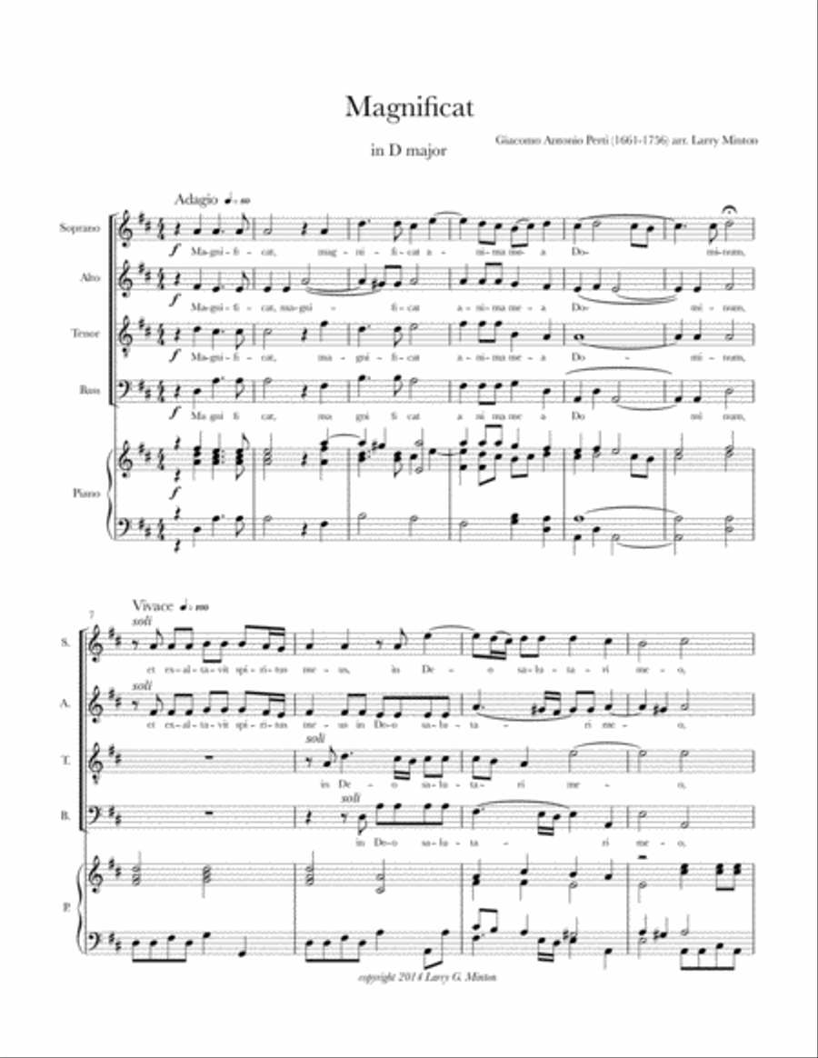 Magnificat in D - Vocal Score 4-Part scores gallery preview page 2