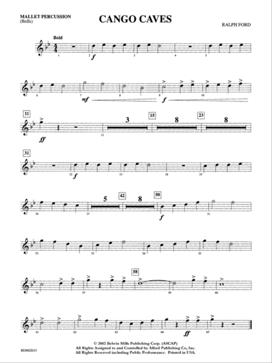 Cango Caves: Mallets Cango Caves: Mallets Concert Band scores gallery preview page 1
