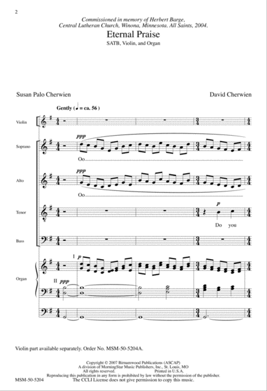 Eternal Praise 4-Part scores gallery preview page 2