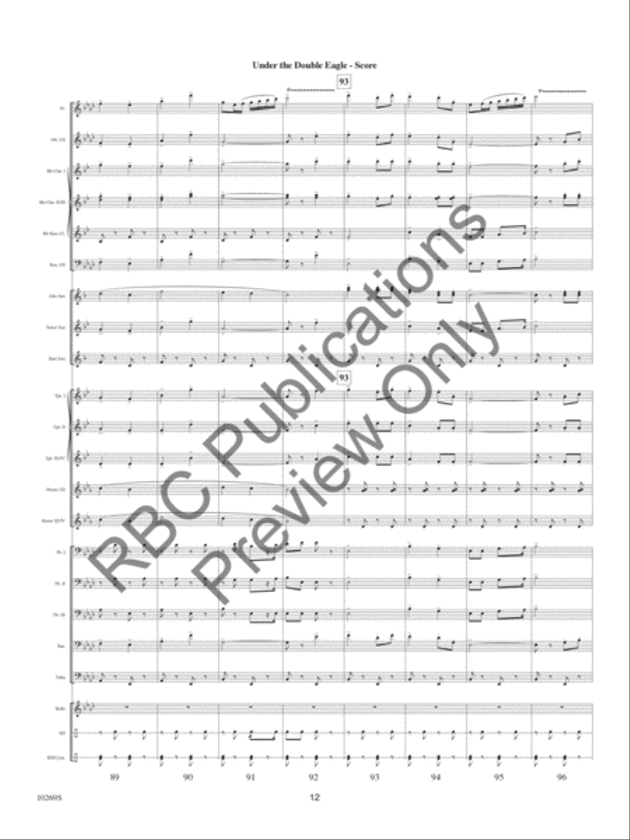 Under The Double Eagle (Score) Concert Band scores gallery preview page 15