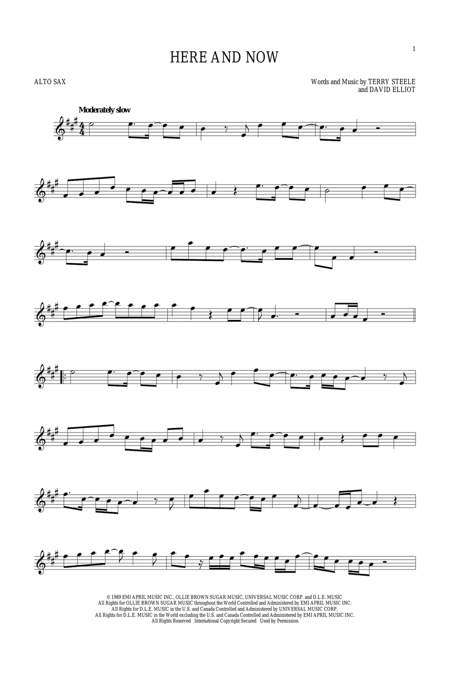 Here And Now Alto Saxophone scores gallery preview page 1