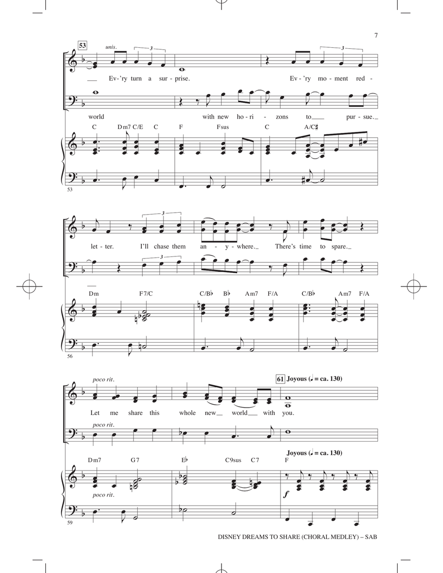 Disney Dreams To Share (Choral Medley) 3-Part scores gallery preview page 6