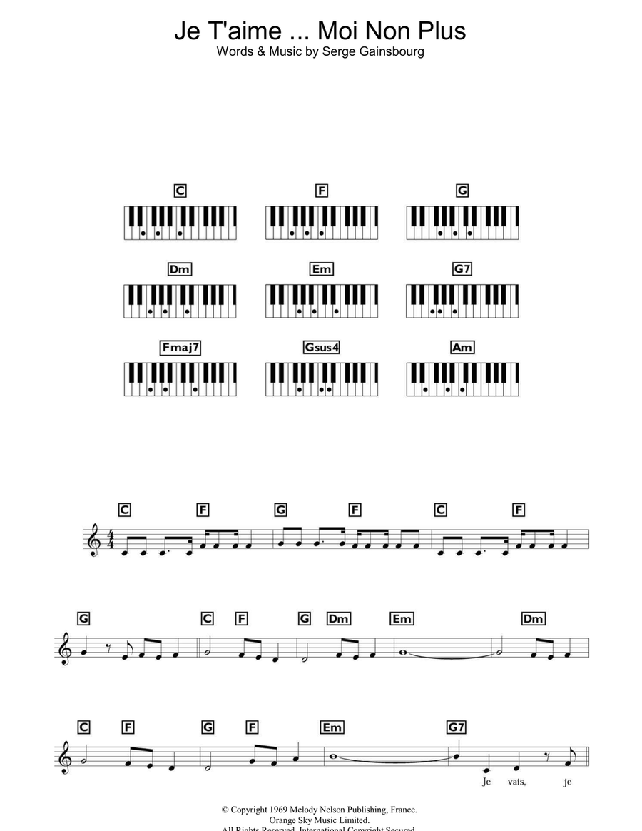 Je T'aime... Moi Non Plus Piano scores gallery preview page 1