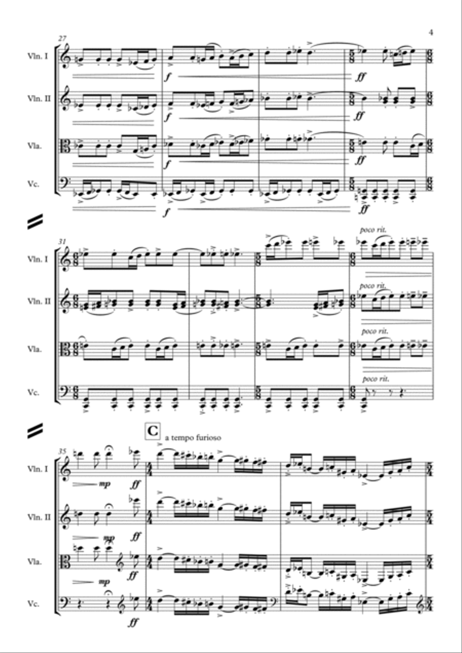 String Quartet no. II String Quartet scores gallery preview page 6