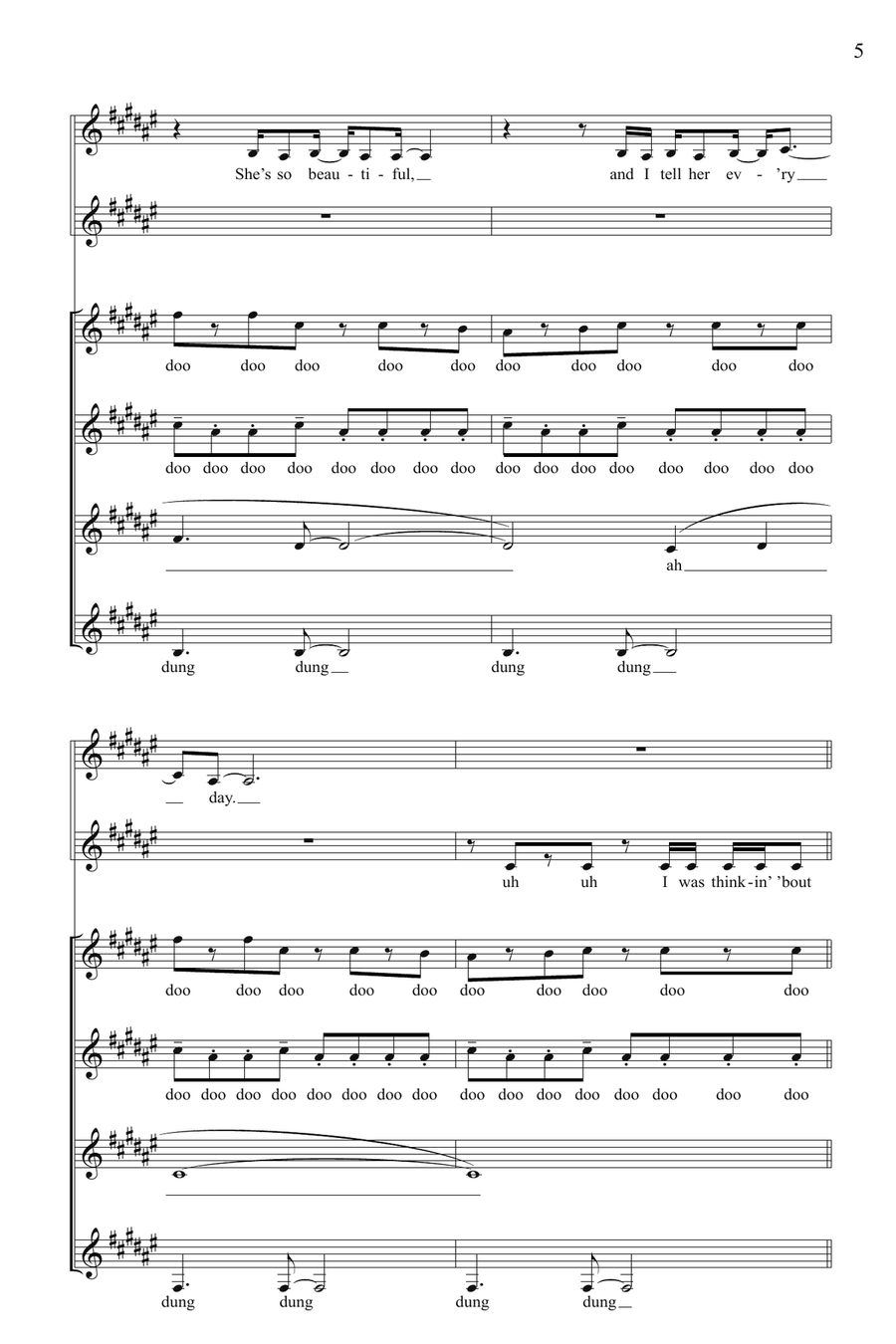 Just The Way You Are/Just A Dream (Mashup) (from Pitch Perfect) (arr. Deke Sharon) SSA scores gallery preview page 4
