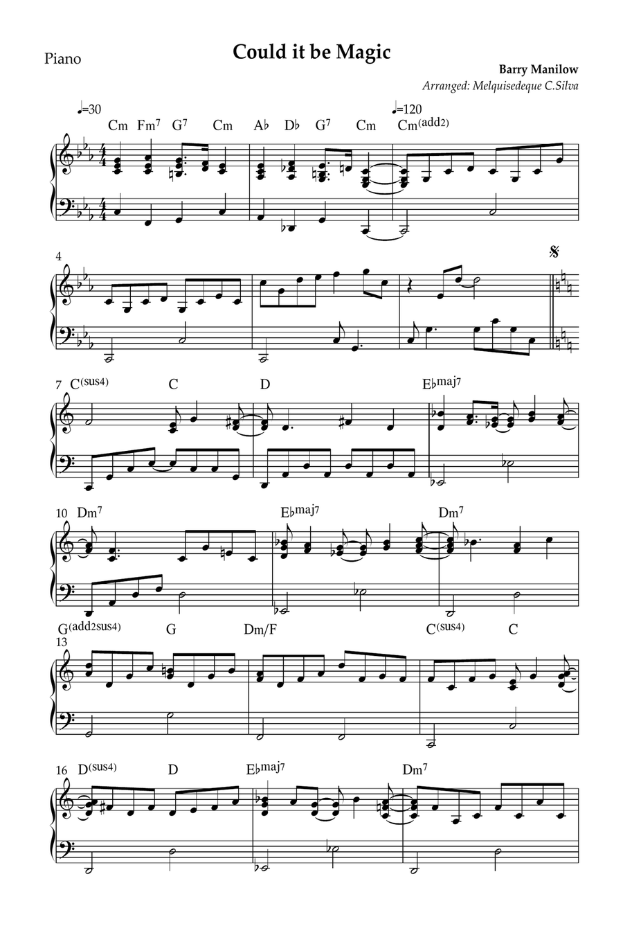 Could It Be Magic Piano Solo scores gallery preview page 1