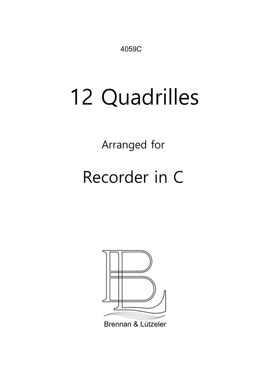 12 Solo Quadrilles for Recorders in C (treble clef) Small Ensemble scores gallery preview page 1
