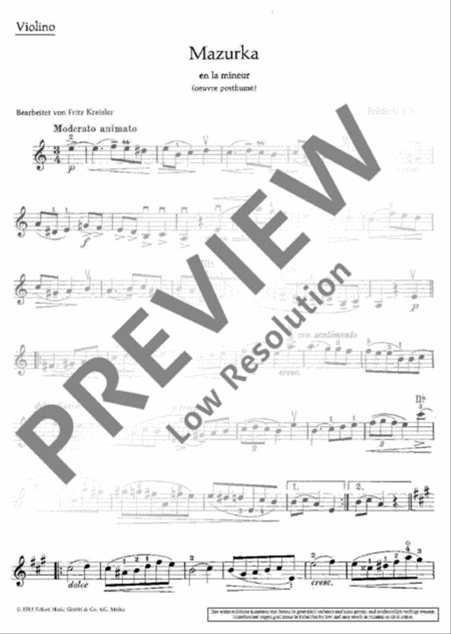 Mazurka A Minor Violin Solo scores gallery preview page 7