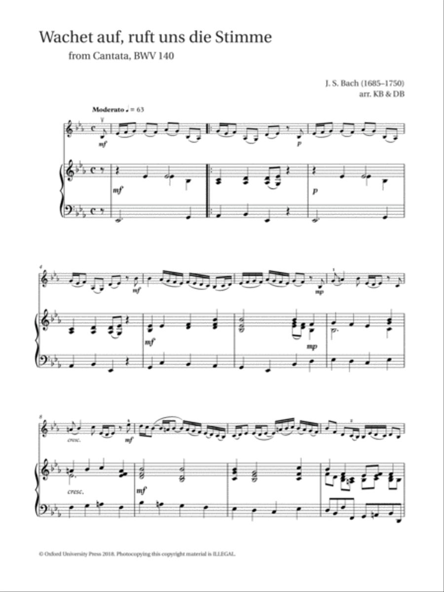Wachet auf, ruft uns die Stimme from Cantata BWV 140 Violin Solo scores gallery preview page 1