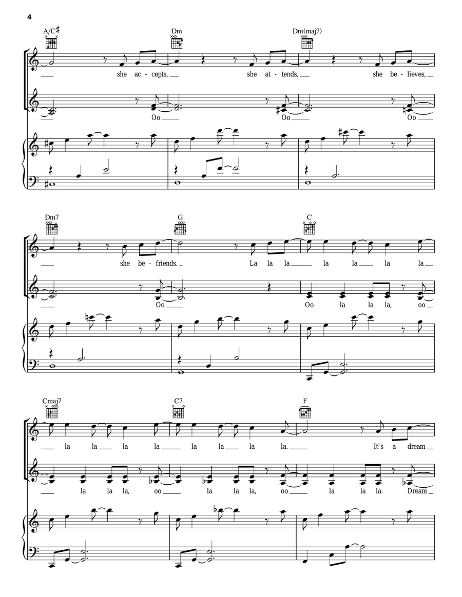 The Moon And Me Piano, Vocal scores gallery preview page 4