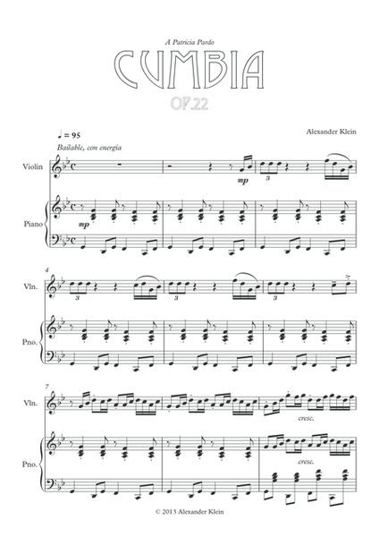 Cumbia Op.22 (Violin & Piano Version)