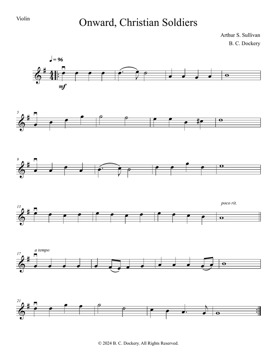 Onward Christian Soldiers (Violin and Cello Duet with Piano Accompaniment) Piano Trio scores gallery preview page 4