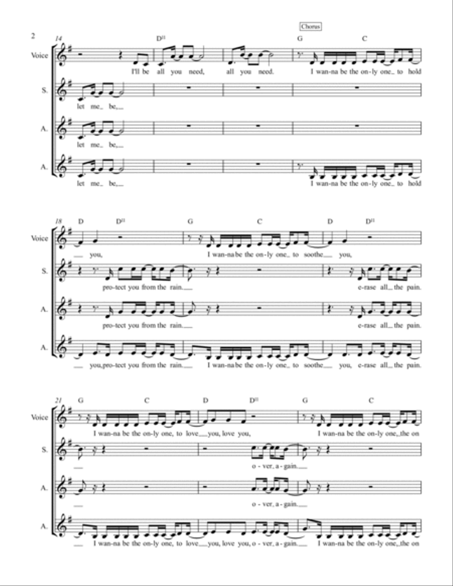 I Wanna Be The Only One SSAA scores gallery preview page 2