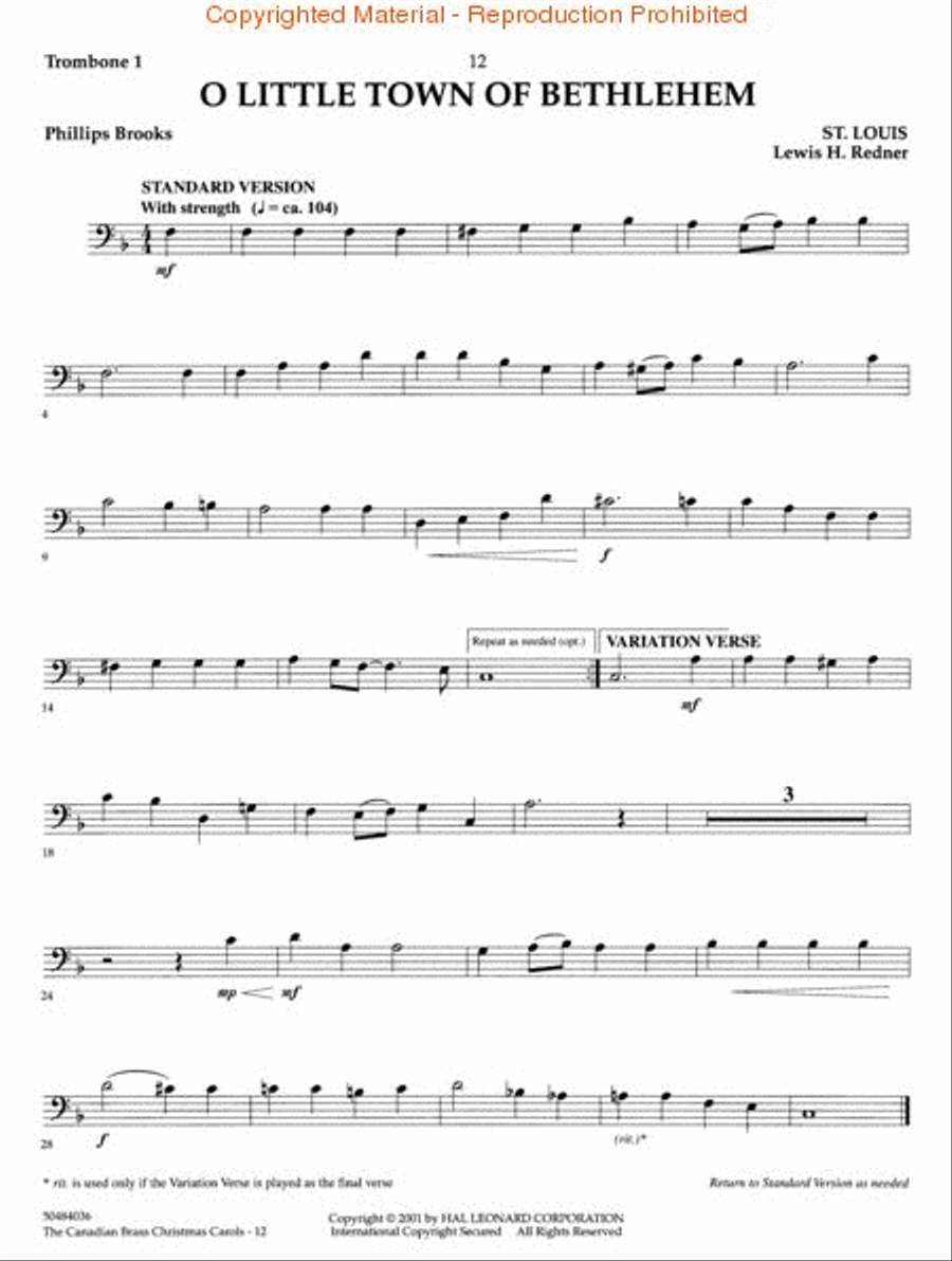 The Canadian Brass Christmas Carols Trombone scores gallery preview page 3