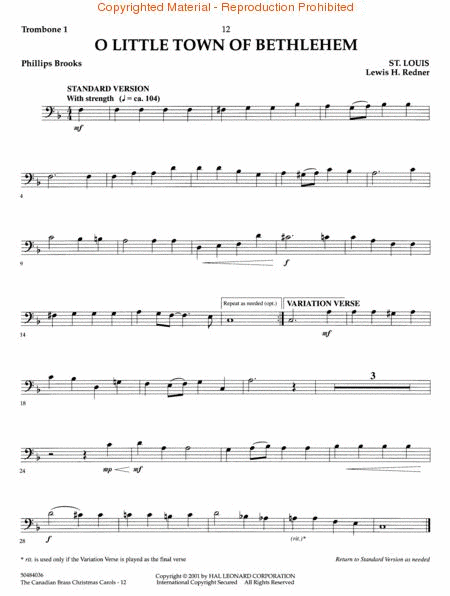 Canadian Brass Christmas Carols - Trombone 1 by The Canadian Brass Trombone - Sheet Music
