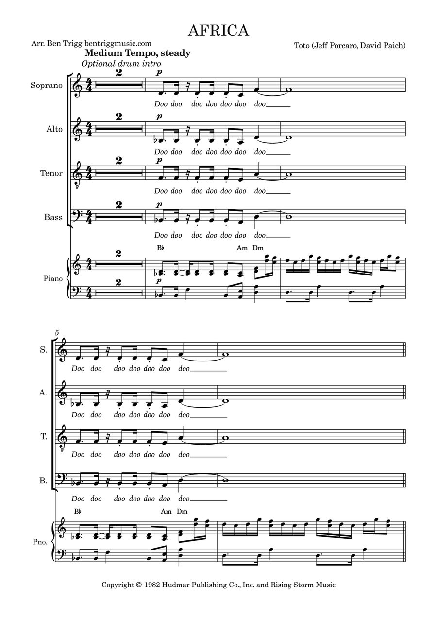 Africa 4-Part scores gallery preview page 3