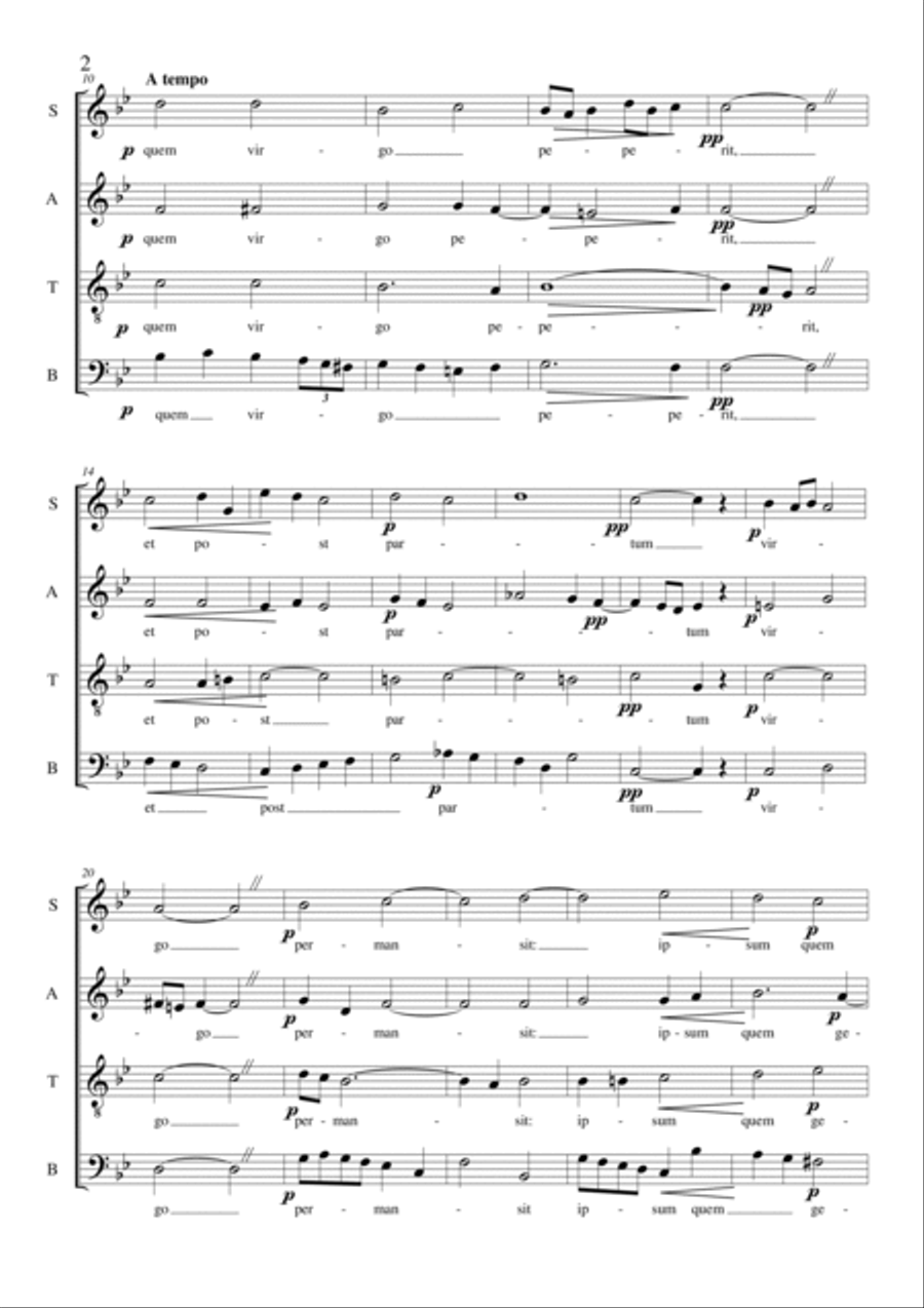 CS160 No.1_Senex puerum portabat - Sacred Motet for Choir SATB a cappella 4-Part scores gallery preview page 2
