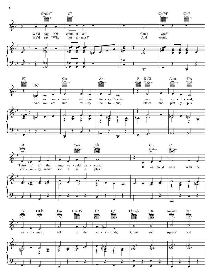 Talk To The Animals Piano, Vocal, Guitar scores gallery preview page 4