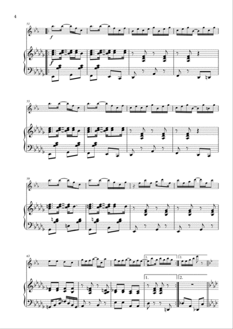 Maple Leaf Rag arranged for Soprano Saxophone and Piano Small Ensemble scores gallery preview page 4