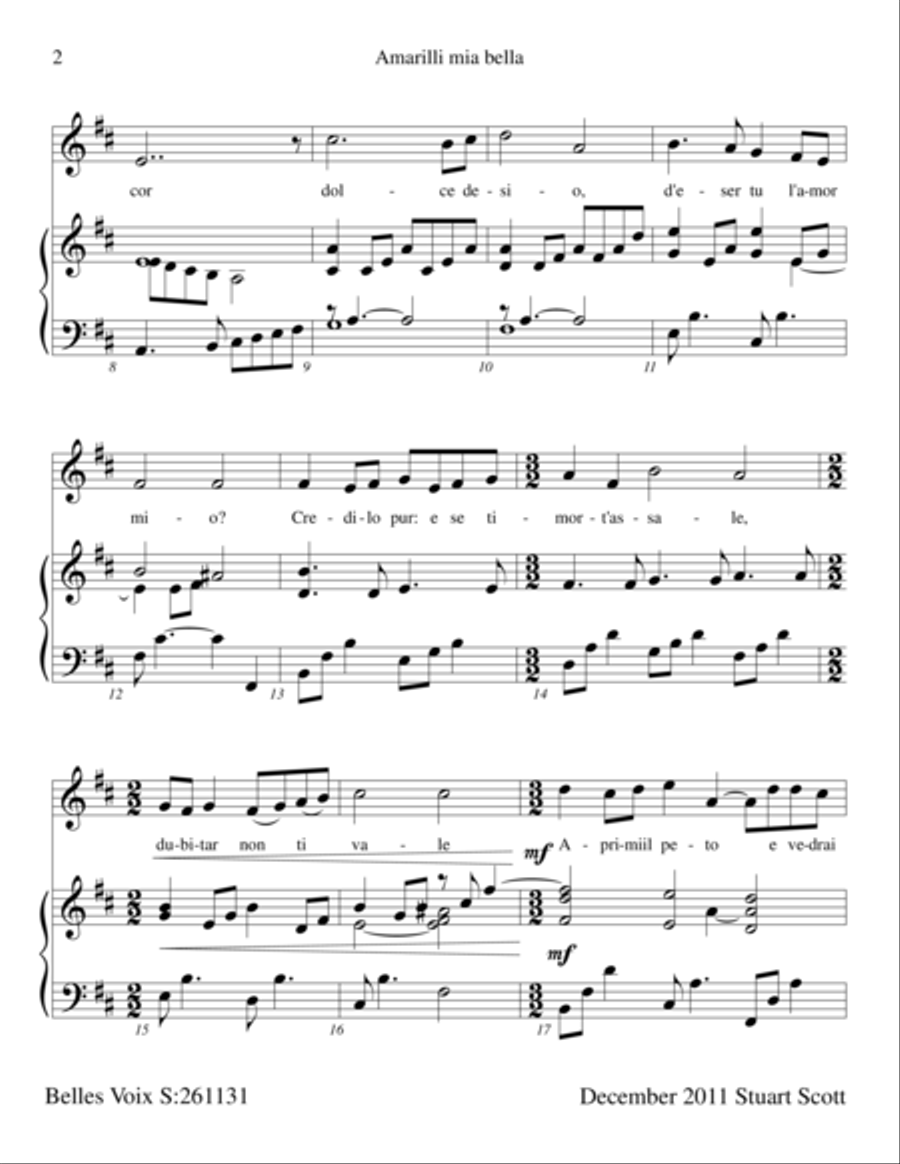 Amarili mia bella Amarili mia bella Voice Solo scores gallery preview page 2