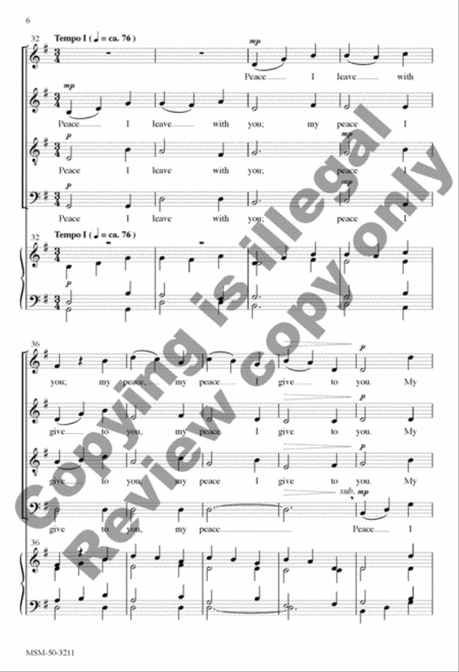 Peace I Leave with You 4-Part scores gallery preview page 12