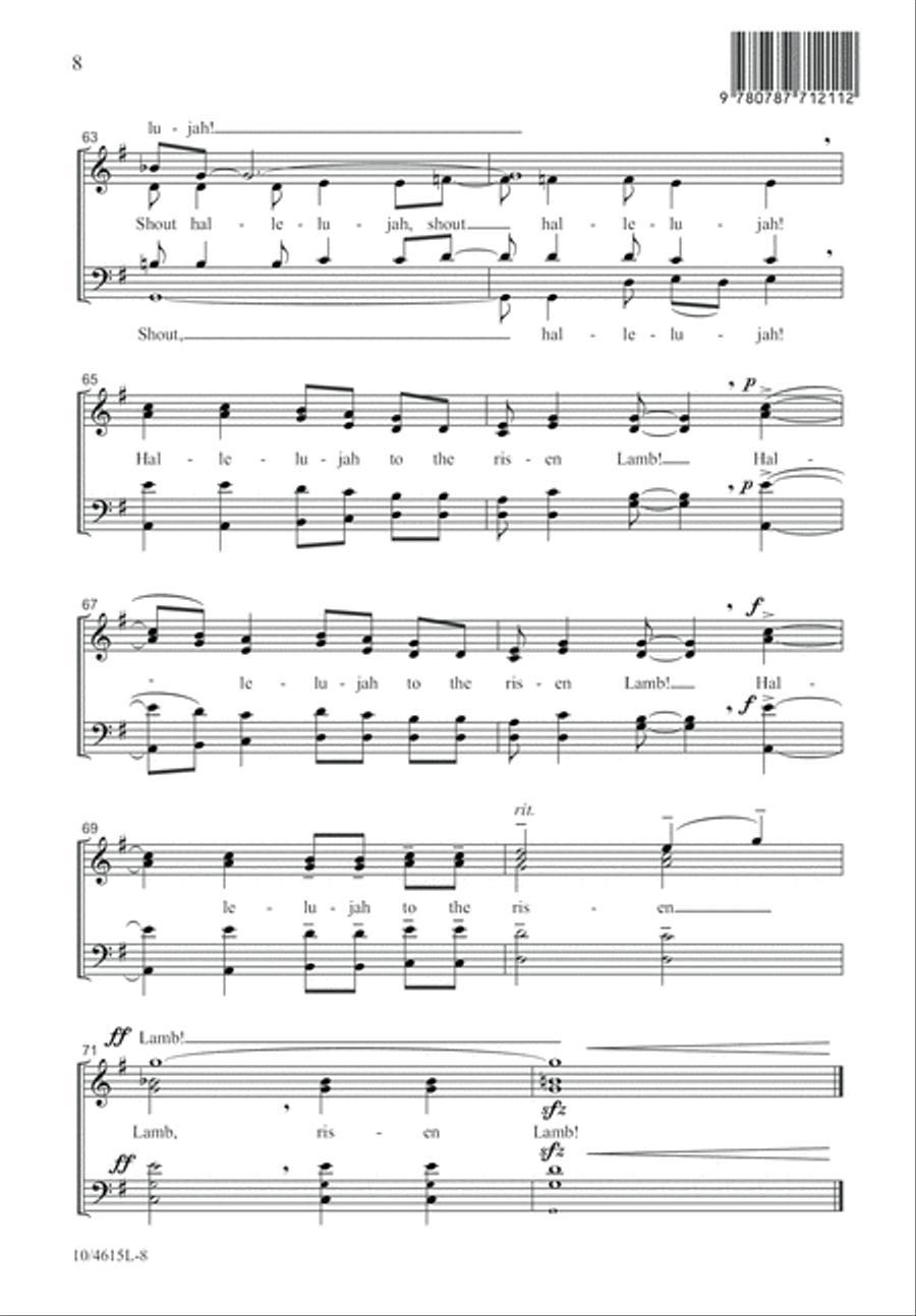 Shout Hallelujah to the Risen Lamb 4-Part scores gallery preview page 8