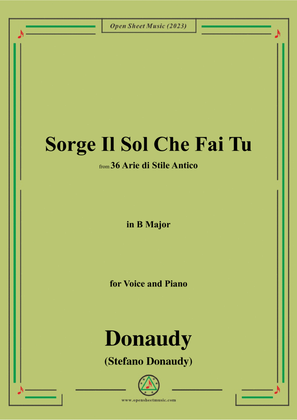 Donaudy-Sorge Il Sol Che Fai Tu,in B Major
