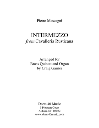 Book cover for Intermezzo, from "Cavalleria Rusticana" (for Brass Quintet and Organ)