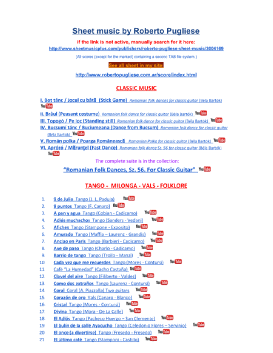 Se equivoco la paloma - classic guitar (Guastavino - Alberti) Classical Guitar scores gallery preview page 3
