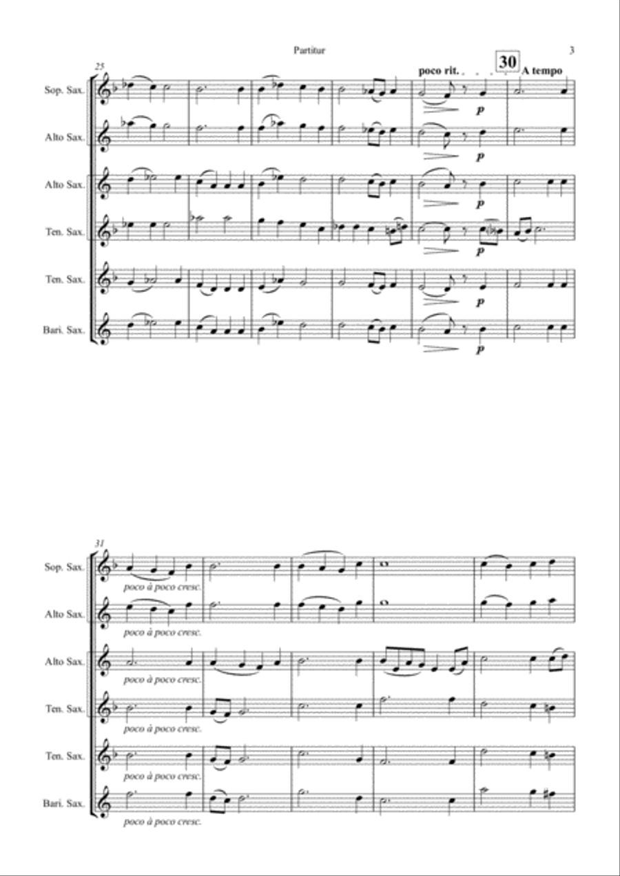 Ave Verum Corpus - W.A. Mozart - Saxophone Trio Woodwind Trio scores gallery preview page 3