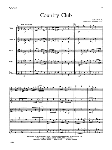 Ragtime Favorites for Strings by Scott Joplin String Orchestra - Sheet Music